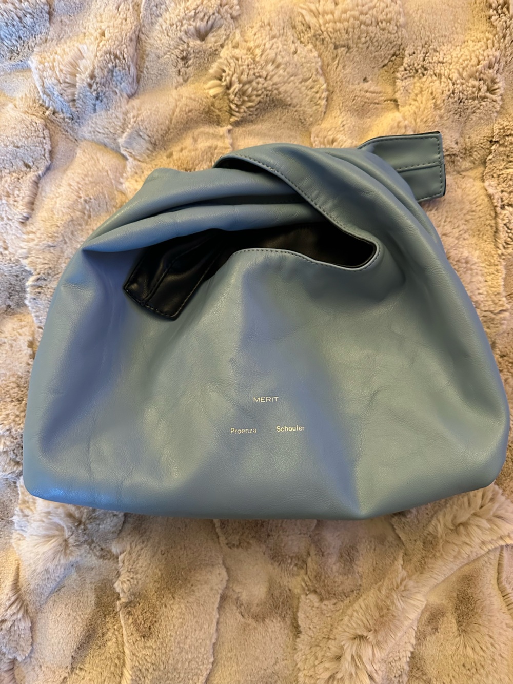 Proenza Schouler Merit Black Leather Knot Wristlet - Picture 2 of 4